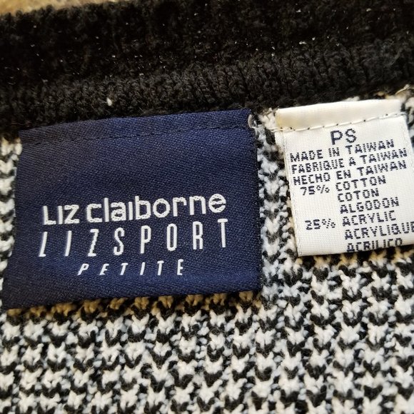 🛍️❤️ Liz Claiborne Lizsport BW Grandmacore Open Front Cardigan 🛍️❤️ Size SP - Picture 4 of 8